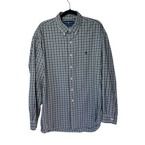 Ralph Lauren Blake XL Button Down Shirt Long‎ Sleeve Plaid Checkered Mens Preppy